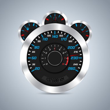 Metalik element ile soyut kontrol paneli