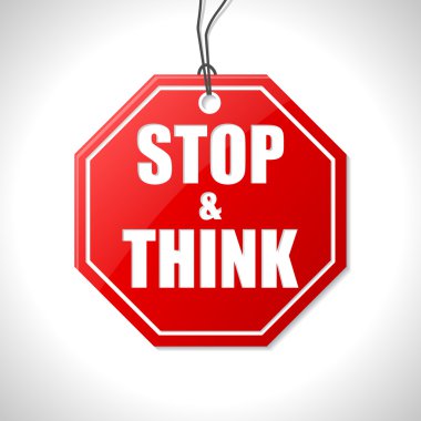 Dur ve düşün etiketi