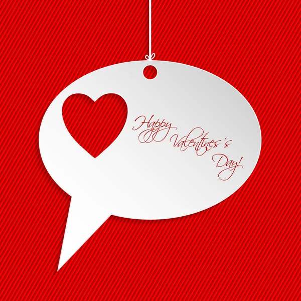 Sevgililer günü tebrik kartı tasarımı ile konuşma balonu — Stok Vektör
