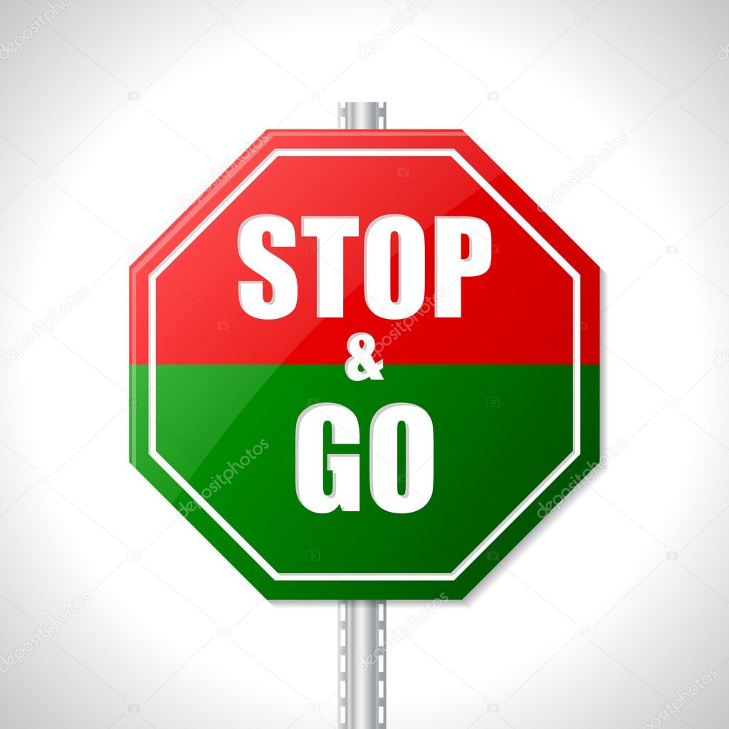 Vector illustration of sign : Stop and Go. Stock Vector