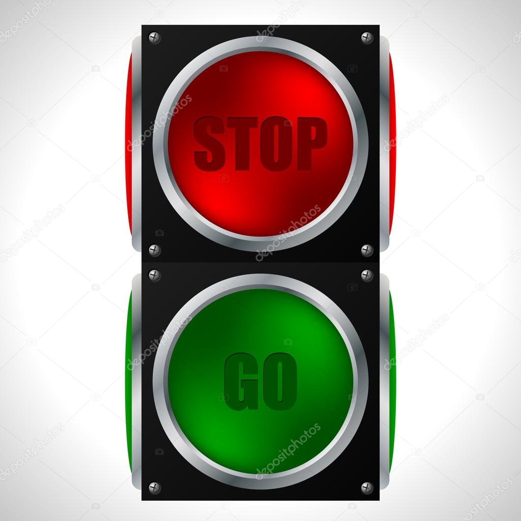 Stop and go traffic light — Stock Vector © vipervxw 39462869