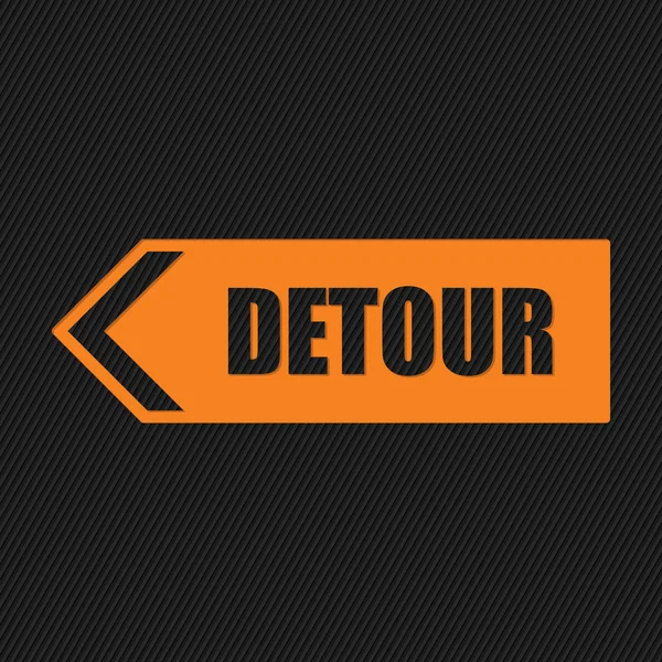 Detour sign on striped background — Stock Vector