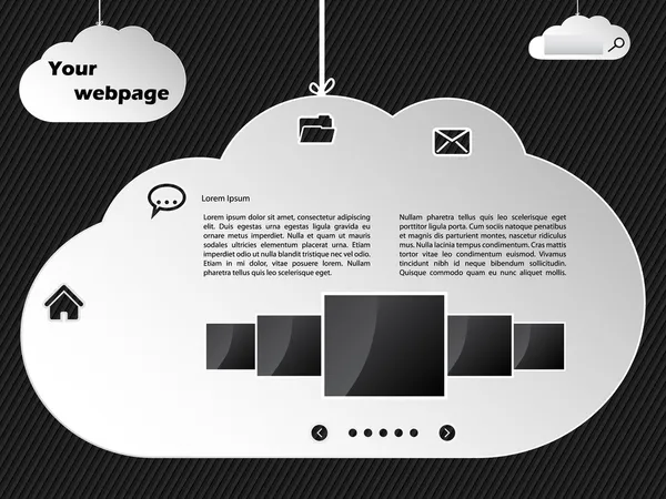 Progettazione di modelli di siti web ispirati alla rete cloud — Vettoriale Stock