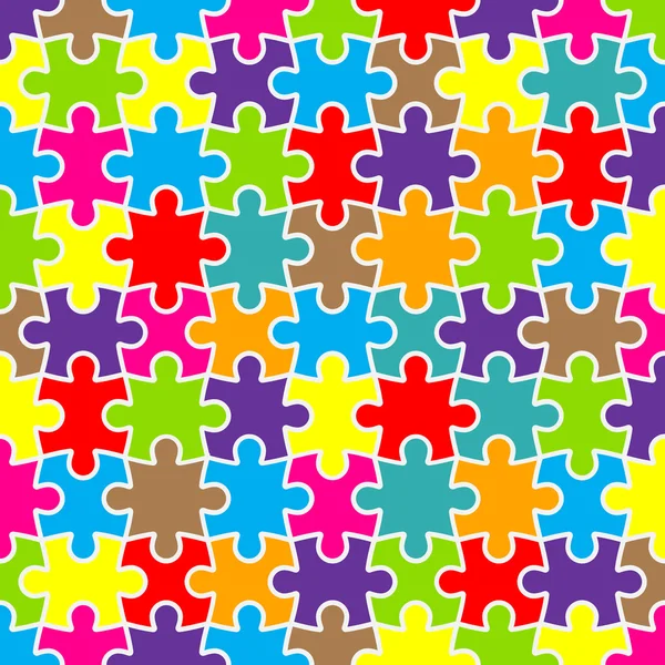 Fundo de quebra-cabeça abstrato com peças coloridas — Vetor de Stock