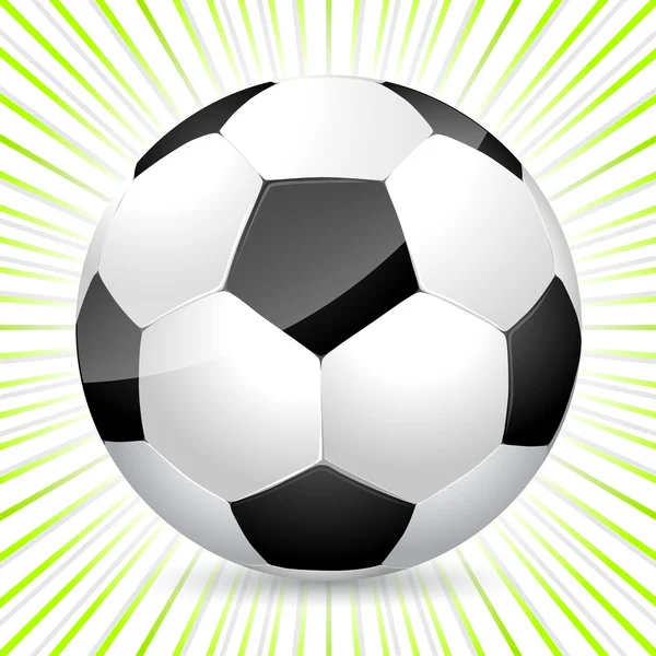 Bola de fútbol clásica con fondo reventado — Vector de stock