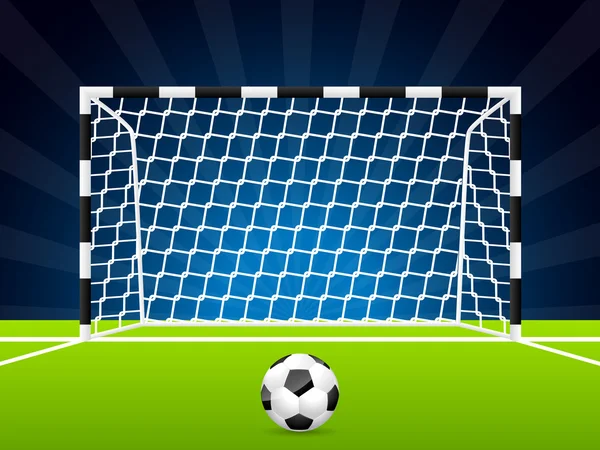 サッカー ボールと net のゲート — ストックベクタ