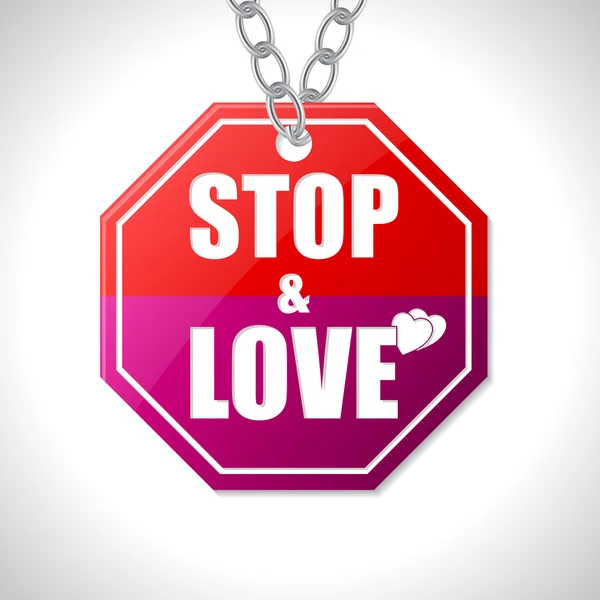 Stop et l'amour panneau de circulation — Image vectorielle
