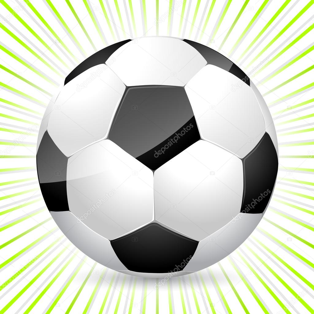 Classic soccer ball with bursting background
