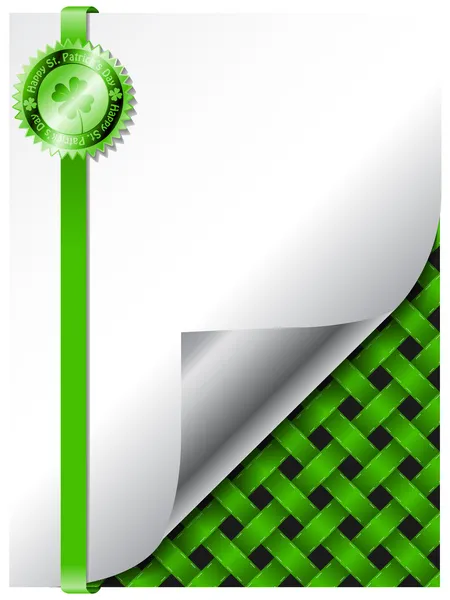 St patricks dag achtergrond ontwerpen met groene badge — Stockvector