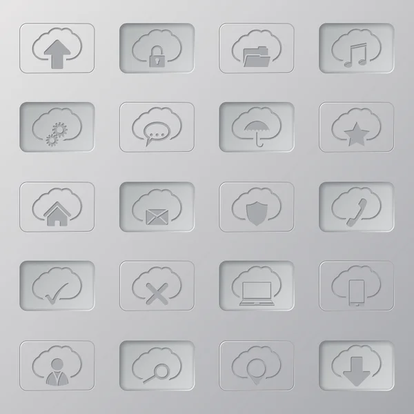 Ensemble de boutons Cloud actifs inactifs — Image vectorielle