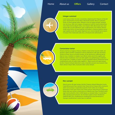 Yaz teklifi ile turizm Web sitesi şablonu
