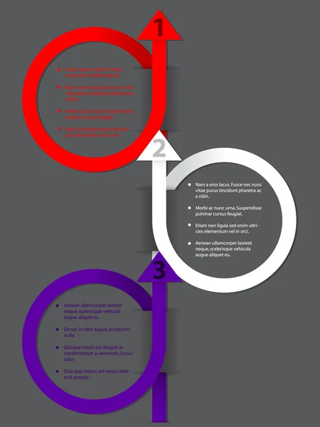 Infographic kıvrık ok ve metin için yer ile — Stok Vektör