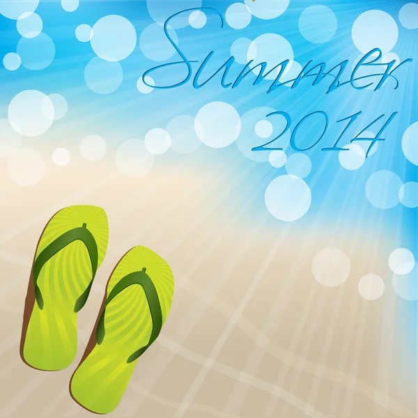 Summer background design with flip flops — Stock Vector