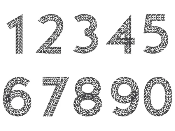 Tire tread number set — Wektor stockowy