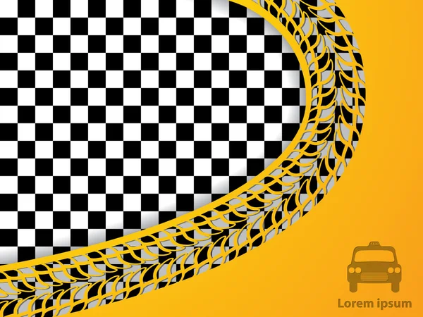 Diseño de taxi abstracto con fondo a cuadros — Archivo Imágenes Vectoriales