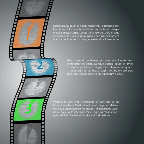 Compte à rebours infographie avec bande de film — Image vectorielle