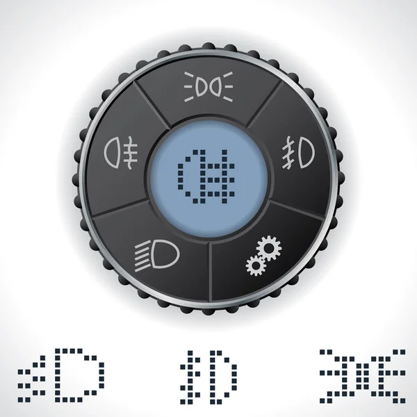 Light control gauge with lcd display — Stock Vector