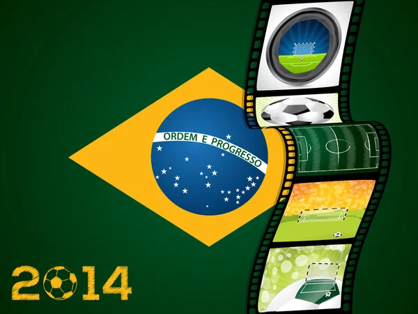 Filmstreifen mit brasilianischer Flagge — Stockvektor