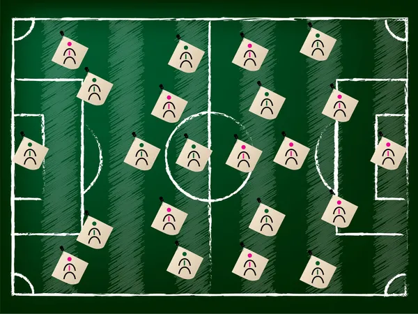 Illustration de terrain de football avec 2 équipes — Image vectorielle