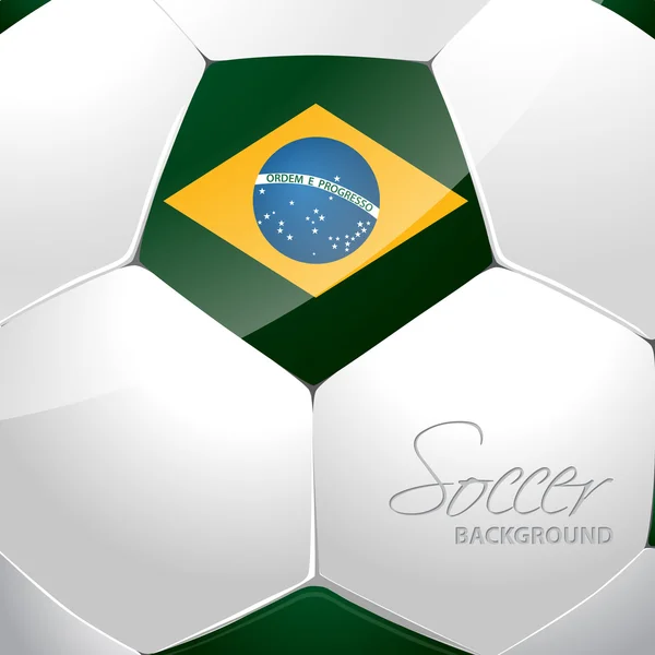 Brasil fútbol bola cartel diseño — Vector de stock