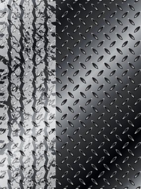 Grunge lastik broşür ile siyah çelik