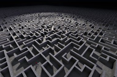 Man in labyrinth