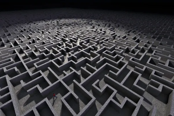 Homem no labirinto — Fotografia de Stock