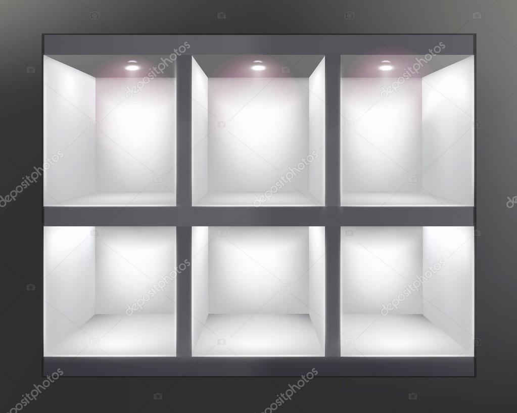 Shelves in shop. Vector illustration.