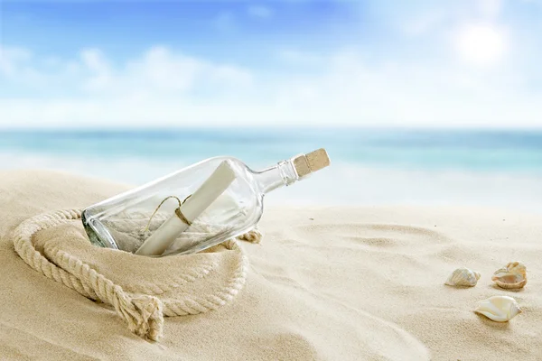 Bottle on the beach — Stock Photo, Image