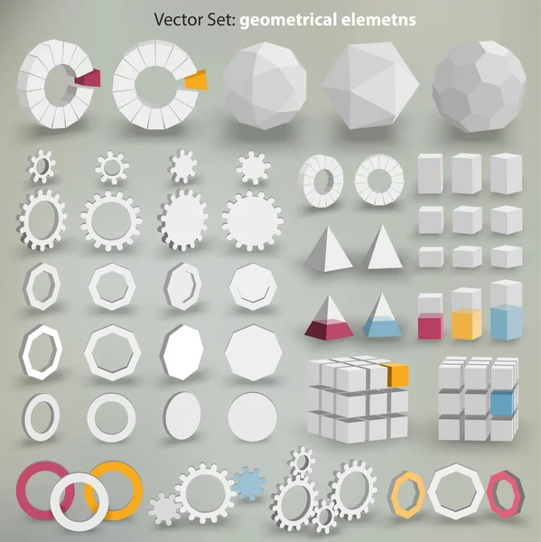 Vector Set: geometrical elements — Stockový vektor