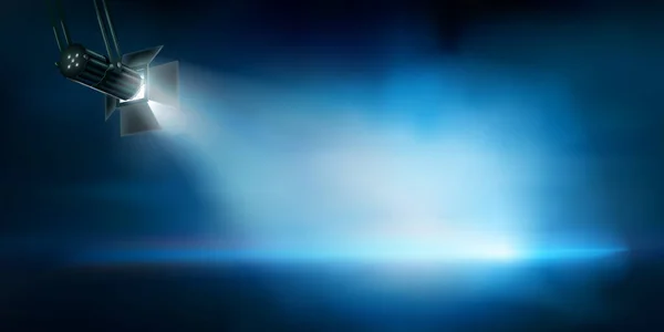 Сценічний Подіум Освітлений Прожектором Порожня Злітно Посадкова Смуга Перед Показом — стоковий вектор
