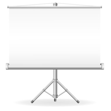 Blank portable projection screen vector illustration clipart
