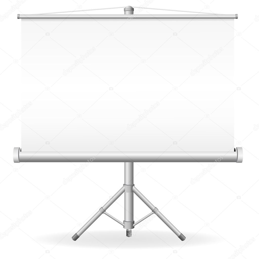 Blank portable projection screen vector illustration