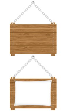 Wooden boards signs vector illustration