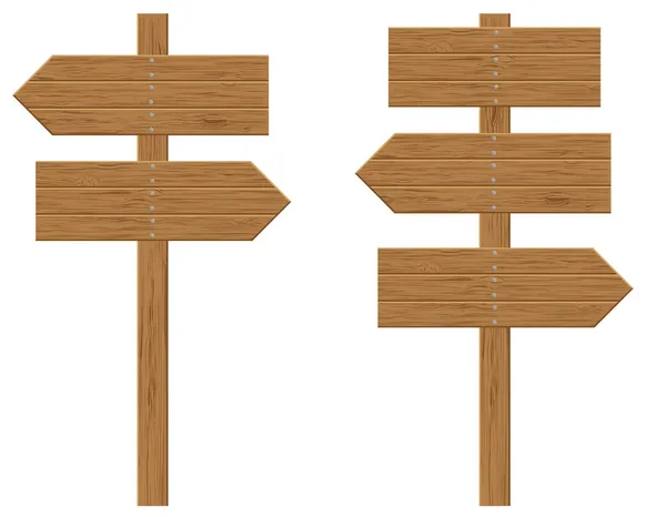 Panneaux en bois signes vectoriels illustration — Image vectorielle