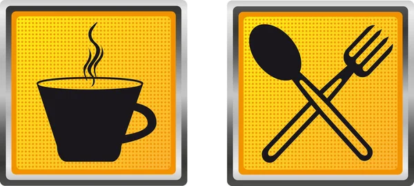 Iconos tenedor de taza y cuchara para la ilustración vectorial de diseño — Vector de stock