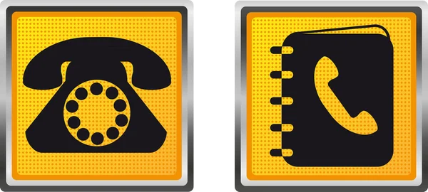 Icons Telefon und Verzeichnis für Designvektorillustration — Stockvektor