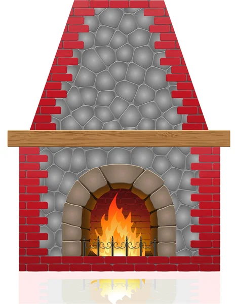 Fireplace vector illustration — Stock Vector