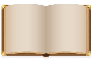 boş sayfaları vektör çizim ile eski açık kitap