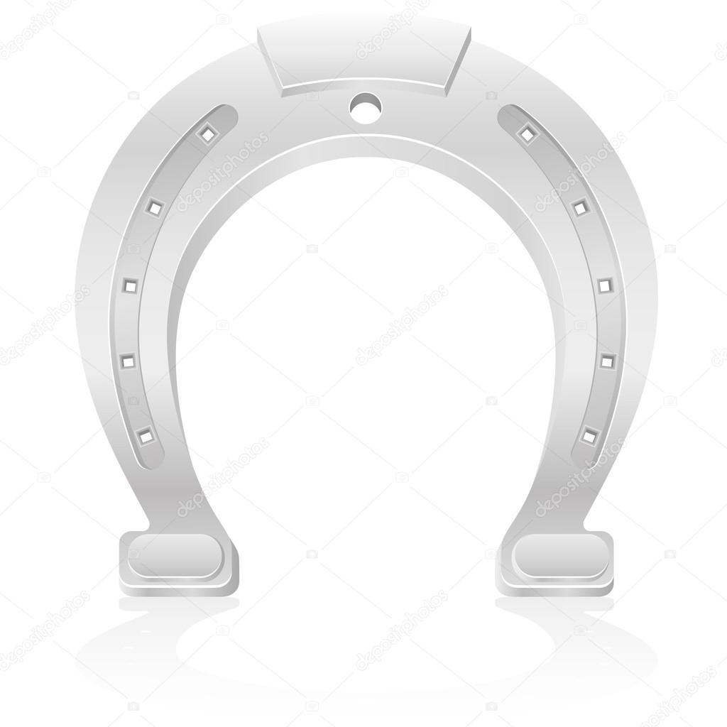 Silver horseshoe talisman charm vector illustration