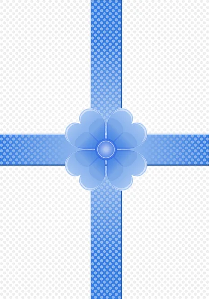 Grauer Hintergrund mit blauen Streifen und einer Blume — Stockvektor