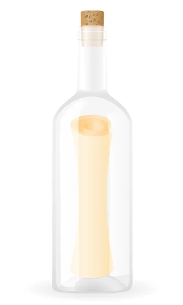 Bericht in de fles vectorillustratie — Stockvector