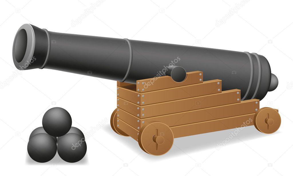 Antique cannon vector illustration