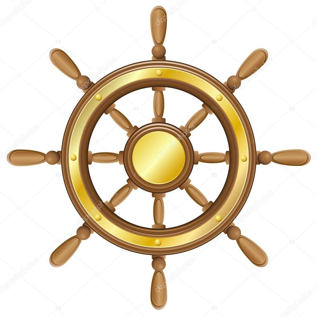 Steering wheel for ship vector illustration