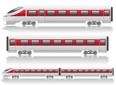 hızlı tren, lokomotif ve vagon illüstrasyon