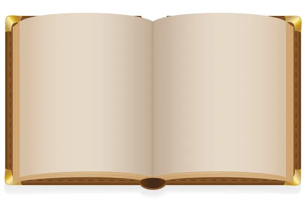 Old open book with blank sheets illustration — Stock Photo, Image