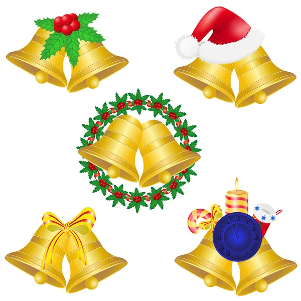 Campane di Natale set icone illustrazione — Foto Stock