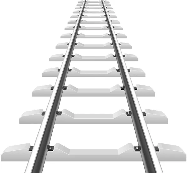 Rails with concrete sleepers illustration — Stock Photo, Image