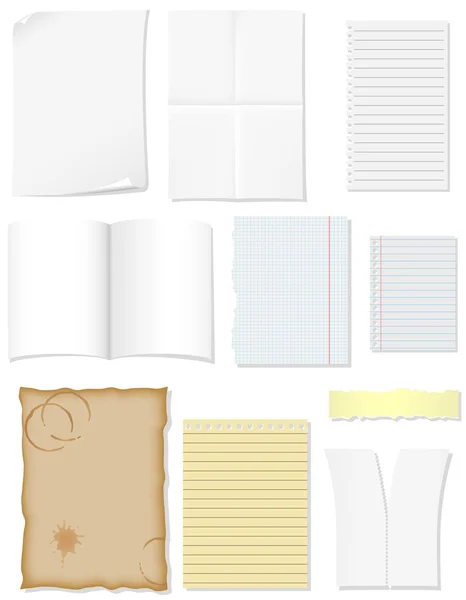 Conjunto de folhas de papel em branco para ilustração de design — Fotografia de Stock