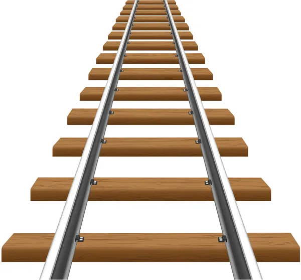 Rails met houten dwarsliggers illustratie — Stockfoto